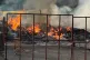 The remains of the Moygashel bonfire, which had a replica mosque placed on top, and has been set alight overnight before the display could be removed ahead of events to mark the Twelfth July. The bonfire was due to be lit on Friday night but there has been widespread condemnation after the model of a mosque was placed on top, July 10, 2026