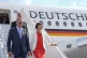 German Chancellor Friedrich Merz arrives for the Nato summit in Ankara with wife Charlotte