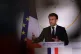 French President Emmanuel Macron delivers his speech on the end-of-life options at the Elysee Palace in Paris, April 3, 2023