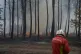 A French firefighter deployed to the blaze near Blagon