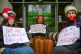 Climate change activists from Extinction Rebellion chain themselves together outside the BBC Bristol building on Whiteladies Road, Clifton, Bristol, December 2018