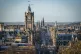 A view of the Edinburgh skyline showing the Balmoral Clock and Princes Street, Edinburgh, Scotland, February 2022