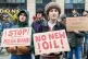 Campaigners take part in a Stop Rosebank protest outside the UK Government building in Edinburgh, September 30, 2023