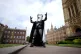 Count Binface poses outside Parliament on College Green, central London, April 25 ,2024