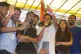 Abhijeet Dipke, third right, founder of the Cockroach Janta Party, speaks after India's education minister Dharmendra Pradhan resigned following nationwide protests as part of his party's ongoing protest movement in New Delhi, India