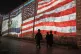 Partners in crime: The Israeli and US flags projected onto the wall of the Old City in Jerusalem