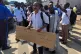 Health workers at the epicenter of the Ebola outbreak protest over unpaid wages at the provincial governor's office in Ituri, eastern Congo