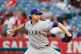 Texas Rangers starting pitcher Jacob Degrom (48) throws during the first inning of a baseball game against the Los Angeles Angels, Thursday, Aug. 13, 2026