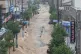 A road is flooded due to heavy rain in Geoje, South Korea, August 17, 2026