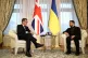 Ukraine's President Volodymyr Zelensky (right) speaks with Prime Minister Andy Burnham (left) during their bilateral meeting at Horodetskyi House in Kyiv, Ukraine, August 24, 2026