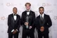 Nico O'Reilly (centre) with his PFA Young Player of the Year award during the PFA Awards 2026 at Manchester Opera House, August 25, 2026
