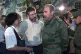 Then Sinn Fein President Gerry Adams (centre) with Cuban Leader President Fidel Castro (right) at the opening of a school in Havana, December 2001