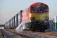 The first freight train service from China to the UK arrives at DB Cargo's rail freight terminal in Barking, January 2017