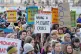 People take part in a ‘March with Midwives’ in central London to highlight the crisis in maternity services, November 21, 2021