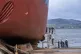 Workers make final preparations before the launch of the MV Glen Rosa at Ferguson Marine Port Glasgow shipyard, marking the first time the vessel will enter the water, April 9, 2024
