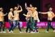 South Africa's Marco Jansen (centre) celebrates taking the wicket of England's Jacob Bethell during the first International T20 Match at Sophia Gardens, Cardiff, September 10, 2025