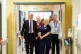 First Minister John Swinney with medical staff during a visit to Queen Elizabeth University Hospital in Glasgow for the announcement of additional funding for Scotland's National Health Service, November 3, 2025