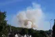 Smoke from a fire on the side of Bangor Mountain, in Gwynedd, July 23, 2026