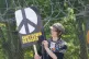 Demonstrators from CND and Fairford Action during an emergency protest outside the main gate of RAF Fairford, in Gloucestershire, following an attack on Iran by a US B-1 bomber stationed there earlier this week, July 25, 2026