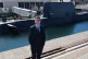 Andy Burnham poses with a nuclear submarine