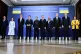 (Left to right) Luxembourg's Prime Minister Luc Frieden, Moldova's President Maia Sandu, Finland's President Alexander Stubb, Britain's Prime Minister Andy Burnham, Ukraine's President Volodymyr Zelensky, Ukraine's Prime Minister Sergiy Koretsky, EU Council President Antonio Costa, Lithuania's President Gitanas Nauseda, Latvia's Prime Minister Andris Kulbergs and Sweden's Foreign Minister Maria Malmer Stenergard pose for a family photograph ahead of a Coalition of the Willing meeting in Kyiv, Ukraine, durin