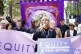 Lynda Rooke of Equity speaking at a rally