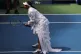 Naomi Osaka arrives ahead of her match against Katerina Siniakova during the US Open second-round