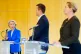 Denmark PM Mette Frederiksen from right Greenland head of government Jens-Frederik Nielsen President European Commission Ursula von der Leyen