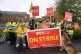 Members of the Public and Commercial Services union (PCS) on the picket line outside HMRC in East Kilbride during a strike in the long-running civil service dispute over pay, jobs and conditions, May 10, 2023