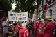 Palestine Action and Defend Our Juries protesters outside Westminster Magistrates' Court, London, July 30, 2026
