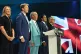 Reform UK leader Nigel Farage (centre) sings God Save the King with (left to right) Sarah Pochin, deputy leader Richard Tice, and home affairs spokesman Zia Yusuf at the National Exhibition Centre in Birmingham, September 5, 2026