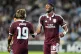 Aston Villa's Tammy Abraham (right) celebrates scoring their side's third goal of the game with team-mate Ibrahim Mbaye