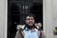 Saihan outside 10 Downing Steet, London