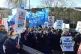 Workers at Croydon University hospital protest over what the