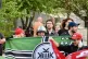 Donald Trump supporters in the US hold up a flag of Kekistan