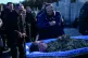 Mourners at a funeral for a Ukrainian soldier