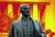 Lenin on yellow and red backdrop