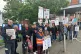 The picketline outside Princess Royal hospital