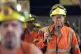 The final shift leaves Kellingley Colliery on the last day o