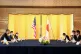 US Deputy Secretary of State Stephen Biegun (left) speaks as