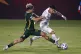Portland Timbers defender Pablo Bonilla, left, and LA Galaxy