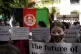 Afghans living in New Delhi protest against the Taliban and 