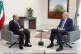 Lebanese President Michel Aoun, left, meets with Prime Minis