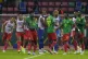 ELATED: Cameroon’s captain Vincent Aboubakar, front, celeb