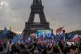 French President Emmanuel Macron celebrates with supporters 