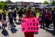 Sharon Doyle gathers with others outside the scene of a shoo