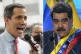 Venezuela's self-proclaimed leader Juan Guaido (left) won th