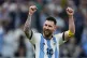 Argentina's Lionel Messi celebrates after his teammate Julia