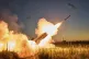 A Russian rocket launcher, captured by the Ukrainian army ba
