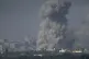 Smoke rises following an Israeli airstrike in the Gaza Strip
